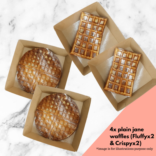 4x plain jane waffles (Fluffyx2 & Crispyx2)